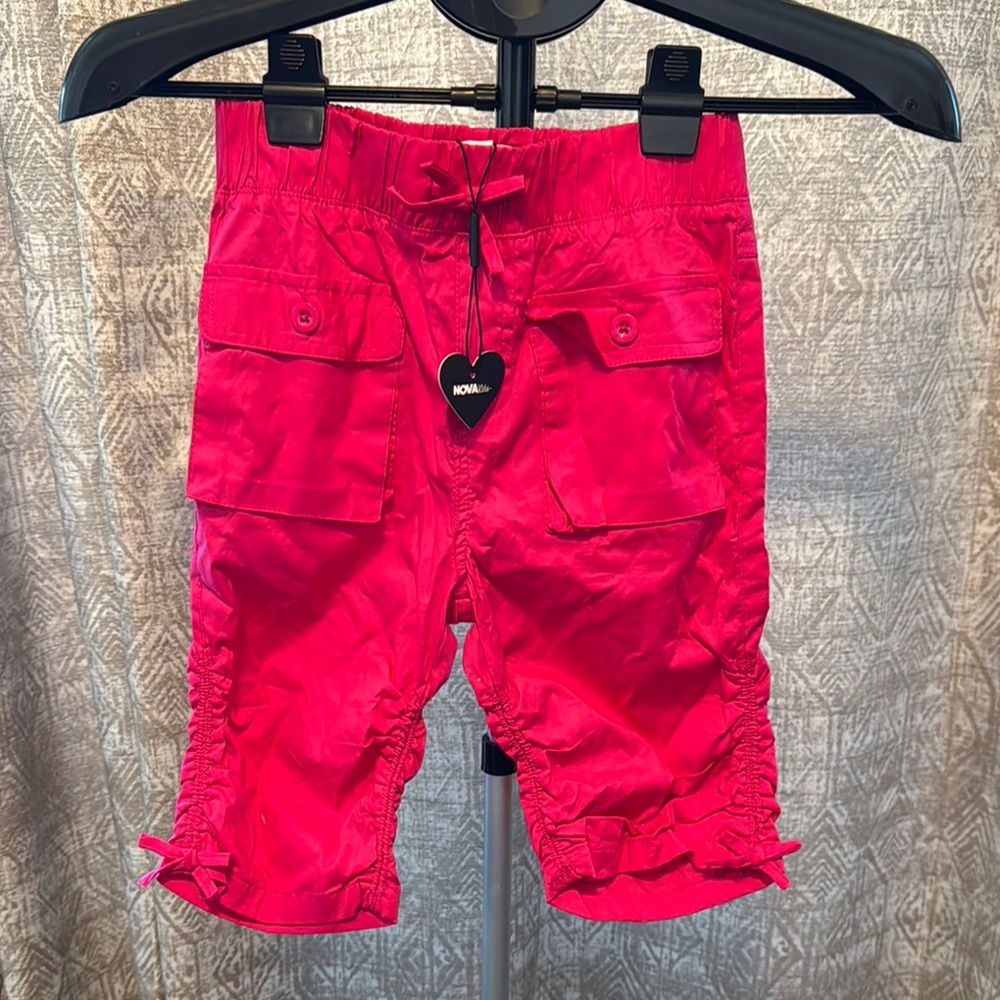 Kids Red Cargo Shorts